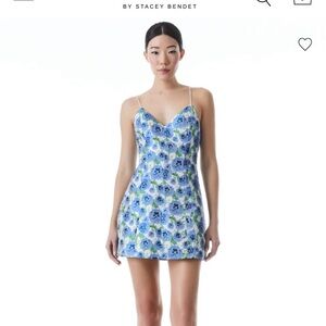 Alice + Olivia Perfect Pansy Blue and Green Pillow